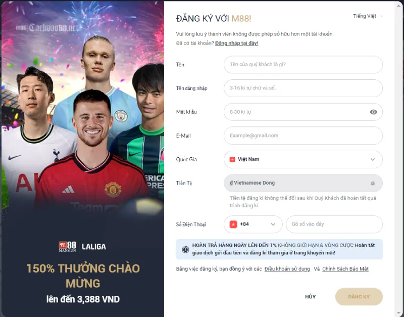 đăng ký M88 chơi Saba Sports
