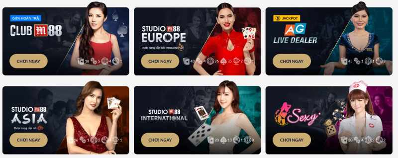 các sảnh chơi roulette M88