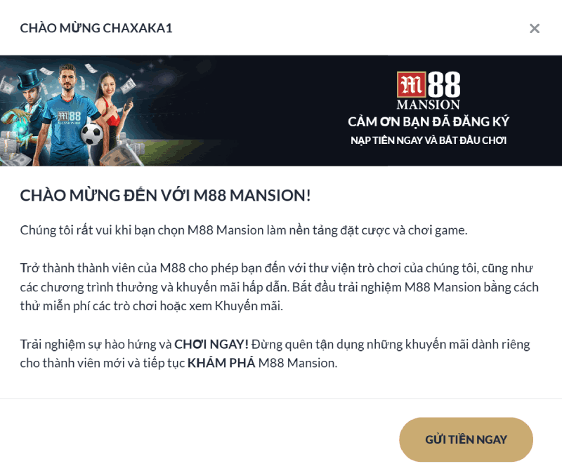 xác nhận thông tin đăng ký M88